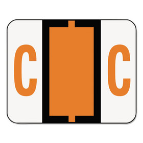 Smead SMD67073 A-Z Color-Coded Bar-Style End Tab Labels, Letter C, Dark Orange, 500/roll