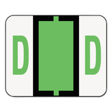 Smead SMD67074 A-Z Color-Coded Bar-Style End Tab Labels, Letter D, Light Green, 500/roll