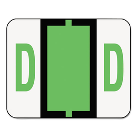Smead SMD67074 A-Z Color-Coded Bar-Style End Tab Labels, Letter D, Light Green, 500/roll