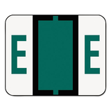 Smead SMD67075 A-Z Color-Coded Bar-Style End Tab Labels, Letter E, Dark Green, 500/roll