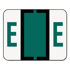 Smead SMD67075 A-Z Color-Coded Bar-Style End Tab Labels, Letter E, Dark Green, 500/roll