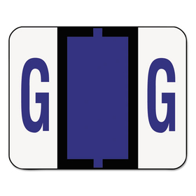 Smead SMD67077 A-Z Color-Coded Bar-Style End Tab Labels, Letter G, Violet, 500/roll