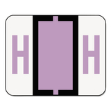 Smead SMD67078 A-Z Color-Coded Bar-Style End Tab Labels, Letter H, Lavender, 500/roll