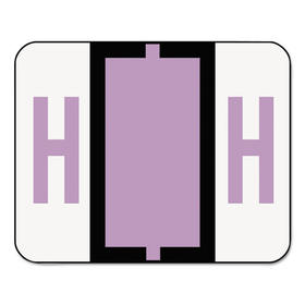 Smead SMD67078 A-Z Color-Coded Bar-Style End Tab Labels, Letter H, Lavender, 500/roll