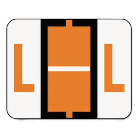 Smead SMD67082 A-Z Color-Coded Bar-Style End Tab Labels, Letter L, Dark Orange, 500/roll