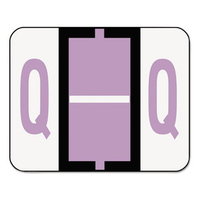 Smead SMD67087 A-Z Color-Coded Bar-Style End Tab Labels, Letter Q, Lavender, 500/roll