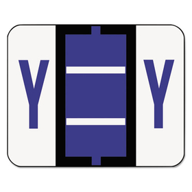 Smead SMD67095 A-Z Color-Coded Bar-Style End Tab Labels, Letter Y, Violet, 500/roll