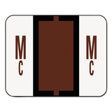 Smead SMD67097 A-Z Color-Coded Bar-Style End Tab Labels, Letters Mc, Brown, 500/roll