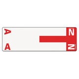 Smead SMD67152 Alpha-Z Color-Coded First Letter Name Labels, A & N, Red, 100/pack