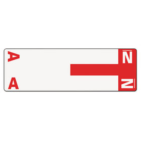 Smead SMD67152 Alpha-Z Color-Coded First Letter Name Labels, A & N, Red, 100/pack