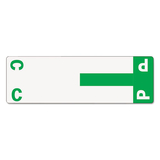 Smead SMD67154 Alpha-Z Color-Coded First Letter Name Labels, C & P, Dark Green, 100/pack
