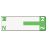 Smead SMD67164 Alpha-Z Color-Coded First Letter Name Labels, M & Z, Light Green, 100/pack