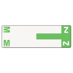 Smead SMD67164 Alpha-Z Color-Coded First Letter Name Labels, M & Z, Light Green, 100/pack