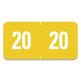Smead 67920 Yearly End Tab File Folder Labels, 20, 0.5 x 1, Yellow, 25/Sheet, 10 Sheets/Pack