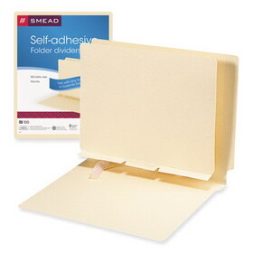SMEAD MANUFACTURING CO. SMD68021 Manila Self-Adhesive Folder Dividers W/prepunched Slits, 2-Sect, Letter, 100/box