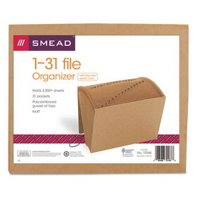 Smead SMD70168 Indexed Expanding Kraft Files, 31 Sections, Elastic Cord Closure, 1/15-Cut Tabs, Letter Size, Kraft