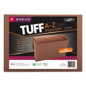 Smead SMD70320 TUFF Expanding Wallet, 21 Sections, Elastic Cord Closure, 1/21-Cut Tabs, Legal Size, Redrope