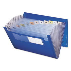 Smead SMD70876 Expanding File With Color Tab Inserts, 9" Expansion, 12 Sections, Elastic Cord Closure, 1/12-Cut Tabs, Letter Size, Blue
