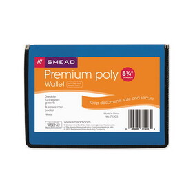 Smead SMD71503 Poly Premium Wallets, 5 1/4" Exp, Letter, Navy Blue