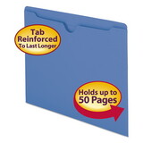 SMEAD MANUFACTURING CO. SMD75502 Colored File Jackets W/reinforced 2-Ply Tab, Letter, 11pt, Blue, 100/box