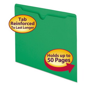 SMEAD MANUFACTURING CO. SMD75503 Colored File Jackets W/reinforced 2-Ply Tab, Letter, 11pt, Green, 100/box