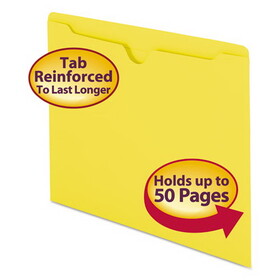 SMEAD MANUFACTURING CO. SMD75511 Colored File Jackets W/reinforced 2-Ply Tab, Letter, 11pt, Yellow, 100/box