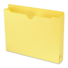 Smead SMD75571 Colored File Jackets with Reinforced Double-Ply Tab, Straight Tab, Letter Size, Yellow, 50/Box