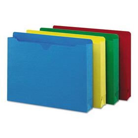 Smead SMD75673 Colored File Jackets with Reinforced Double-Ply Tab, Straight Tab, Letter Size, Assorted Colors, 50/Box