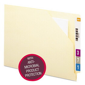 Smead SMD75715 End Tab File Jacket with Antimicrobial Product Protection, Shelf-Master Reinforced Straight Tab, Letter Size, Manila, 100/Box