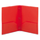 Smead SMD87727 Poly Two-Pocket Folder W/fasteners, 11 X 8 1/2, Red, 25/box, Price/BX