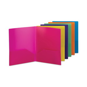 Smead SMD87761 Poly Two-Pocket Folders, 100-Sheet Capacity, 11 x 8.5, Assorted, 6/Pack