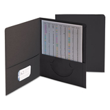 SMEAD MANUFACTURING CO. SMD87853 Two-Pocket Folder, Textured Paper, Black, 25/box