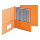 SMEAD MANUFACTURING CO. SMD87858 Two-Pocket Folder, Textured Paper, Orange, 25/box