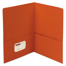 Smead SMD87858 Two-Pocket Folder, Textured Paper, 100-Sheet Capacity, 11 x 8.5, Orange, 25/Box