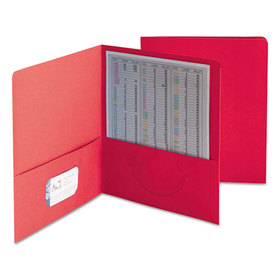 Smead SMD87859 Two-Pocket Folder, Textured Paper, 100-Sheet Capacity, 11 x 8.5, Red, 25/Box