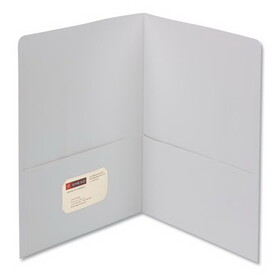 Smead SMD87861 Two-Pocket Folder, Textured Paper, 100-Sheet Capacity, 11 x 8.5, White, 25/Box