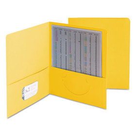 Smead SMD87862 Two-Pocket Folder, Textured Paper, 100-Sheet Capacity, 11 x 8.5, Yellow, 25/Box