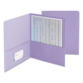 Smead SMD87865 Two-Pocket Folder, Textured Paper, 100-Sheet Capacity, 11 x 8.5, Lavender, 25/Box
