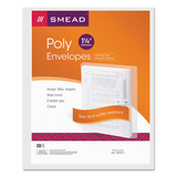 Smead SMD89521 Poly String and Button Interoffice Envelopes, Open-Side (Horizontal), 9.75 x 11.63, Clear, 5/Pack