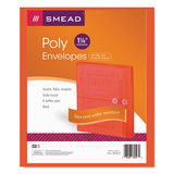 SMEAD MANUFACTURING CO. SMD89527 Poly String & Button Booklet Envelope, 9 3/4 X 11 5/8 X 1 1/4, Red, 5/pack