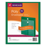 SMEAD MANUFACTURING CO. SMD89543 Poly String & Button Envelope, 9 3/4 X 11 5/8 X 1 1/4, Green, 5/pack