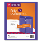 SMEAD MANUFACTURING CO. SMD89544 Poly String & Button Envelope, 9 3/4 X 11 5/8 X 1 1/4, Purple, 5/pack