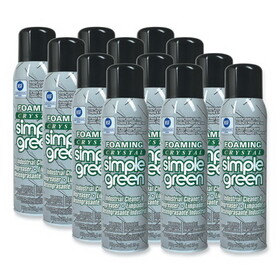 Simple Green SMP19010 Foaming Crystal Industrial Cleaner and Degreaser, 20 oz Aerosol Spray, 12/Carton