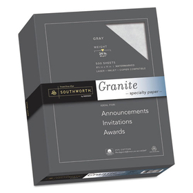Southworth SOU914C Granite Specialty Paper, 24 lb Bond Weight, 8.5 x 11, Gray, 500/Ream