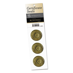 Southworth SOU99294 Gold Certificate Seals, "achievement", 1 3/4" Dia, Gold, 15/pack