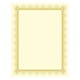 Southworth SOUCTP2V Premium Certificates, 8.5 x 11, Ivory/Gold with Spiro Gold Foil Border,15/Pack
