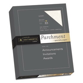 Southworth SOUJ988C Parchment Specialty Paper, 32 lb Bond Weight, 8.5 x 11, Ivory, 250/Pack