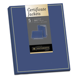 Southworth SOUPF6 Certificate Jacket, Navy W/gold Border, Felt, 88lb Stock, 12 X 9 1/2, 5/pack