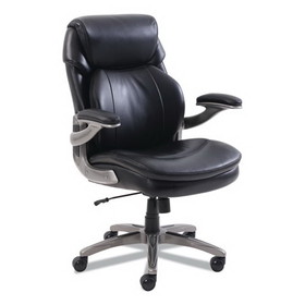 Serta 48966 Cosset Mid-Back Executive Chair, Supports up to 275 lbs., Black Seat/Black Back, Slate Base