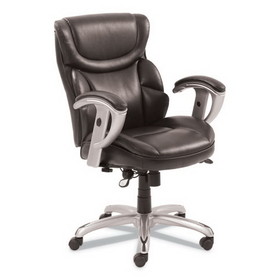 Serta 49711BRW Emerson Task Chair, Supports up to 300 lbs., Brown Seat/Brown Back, Silver Base